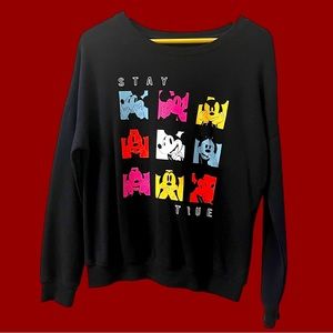 Disney Mickey Mouse Pop Art “Stay True” Black Sweatshirt / Small / soft & light